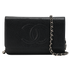 CC Timeless Wallet On Chain, &pound;1,600, Handbags, Black, Caviar Leather, Front view